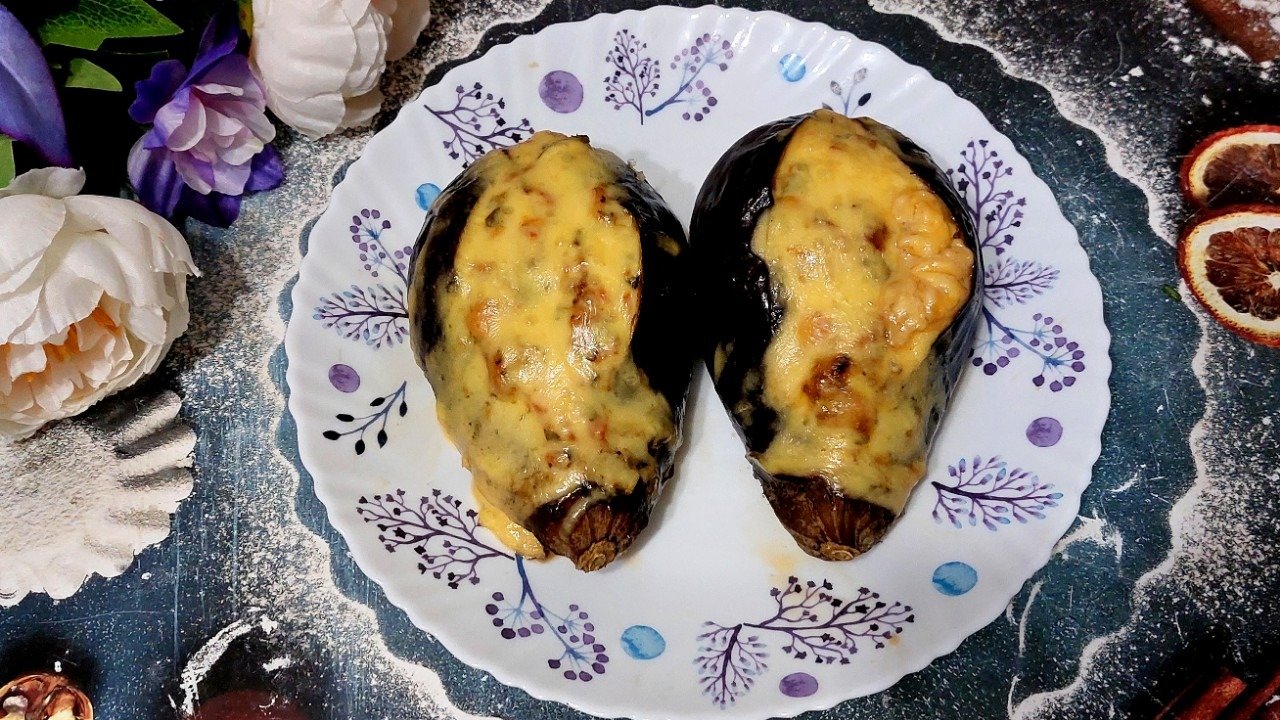 БИТЫЕ БАКЛАЖАНЫ, ЗАПЕЧЁННЫЕ С МЯСОМ И ОВОЩАМИ!😋👍🍆🍆